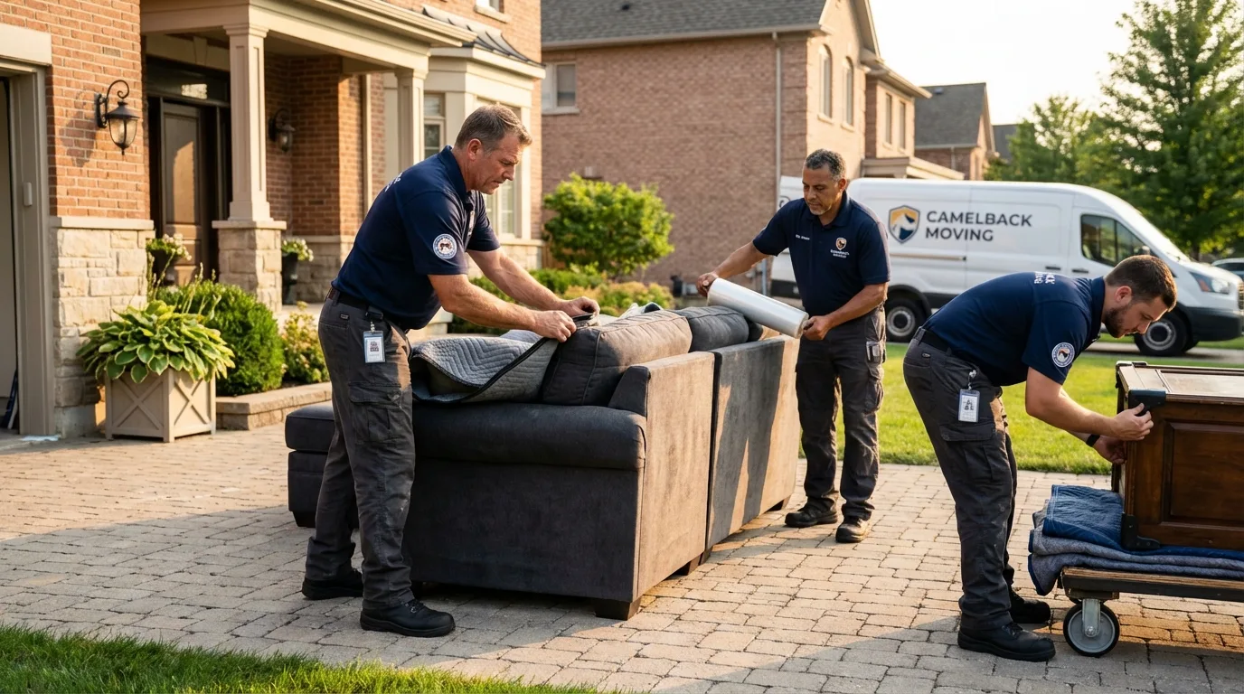 Large estate moving crew wrapping furniture in Vado, NM